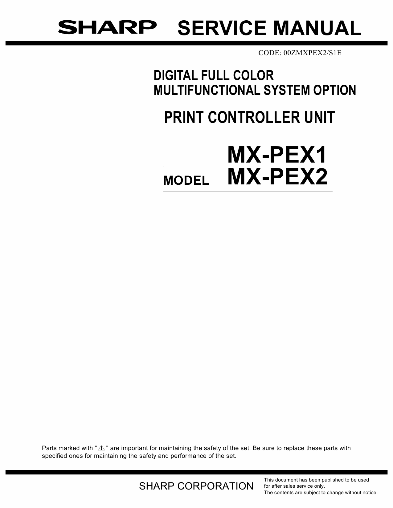 SHARP MX PEX1 PEX2 Service Manual-1